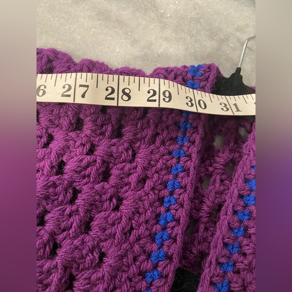 Handmade Crochet Granny Square One Size Cozy Cardigan Boho Chunky Knit Sweater - Picture 8 of 10